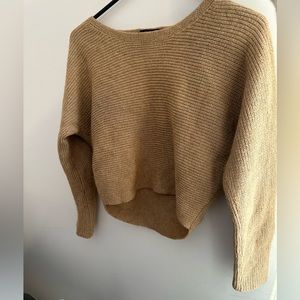 Cropped camel colored sweater